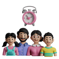 3d ilustración familia hora png