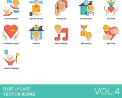 Elderly Care Icon set vector