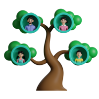 3d illustratie familie boom png