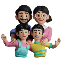 3d illustration famille collage png