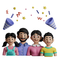 3d illustrazione famiglia celebrazione png