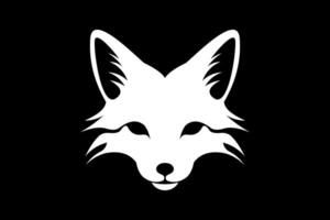 Flat Fox Head Illustration Vector Logo Design