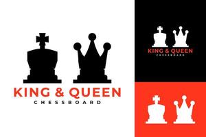 King and Queen Chess Logo Design vector