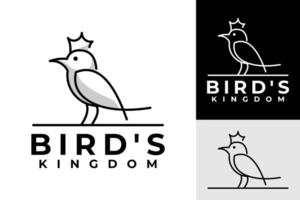 Line Art Flat Bird Logo Design vector