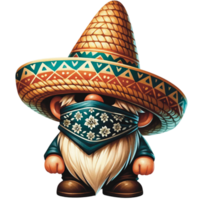 ai généré cinco de mayo gnome, mexicain gnome, aquarelle cinco de mayo png