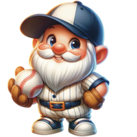 AI generated Baseball gnome, Softball gnome, Baseball PNG, Sport game, png