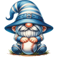 AI generated Baseball gnome, Softball gnome, Baseball PNG, Sport game, png