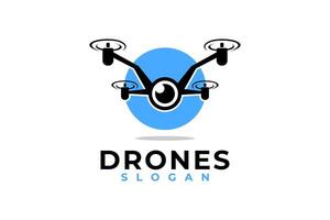 Drone with Camera Vector Logo Design