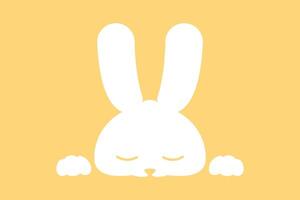 Sleepy Rabbit vector logo design
