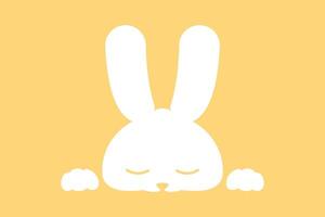 Sleepy Rabbit vector logo design