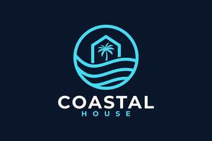 Coastal house vector logo design