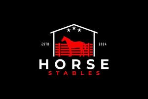 Horse stables vector logo design
