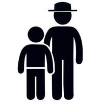 Vector dad and son icon illustration