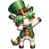 AI generated Watercolor Unicorn Saint Patrick Day png