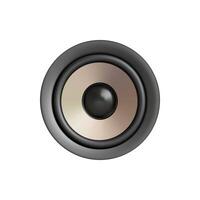 Loudspeaker subwoofer audio acoustic sound music broadcasting 3d icon realistic vector