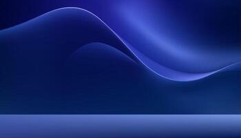 Blue wave flow 3d display studio background mock up for product show presentation realistic vector