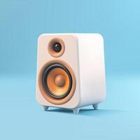 Subwoofer audio bass dynamic sound system acoustic music entertainment 3d icon realistic vector