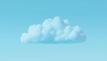 Fluffy cloud smoke air blue sky atmosphere cloudscape heaven piece 3d icon realistic vector