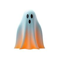 gritando Siniestro volador Víspera de Todos los Santos fantasma en blanco tela con ligero 3d icono realista vector