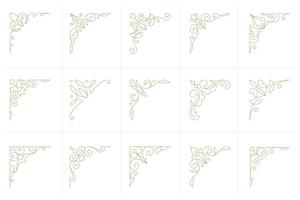 Decorative vintage ornament frame corners vector design elements set