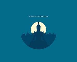 Happy Vesak Day Flat Illustration Template vector