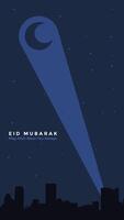 Eid Mubarak Greeting Flat Illustration vector