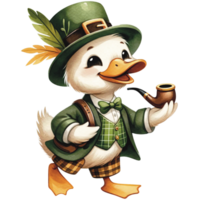 AI generated The Duck Celebrate on Saint Patrick Day png