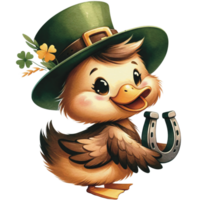 AI generated The Duck Celebrate on Saint Patrick Day png