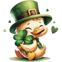 AI generated The Duck Celebrate on Saint Patrick Day png