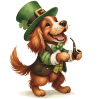 AI generated Irish Setter  Celebrate on St. Patrick Day png