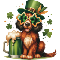 AI generated Irish Setter  Celebrate on St. Patrick Day png