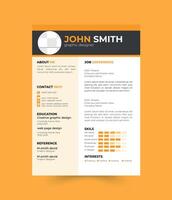 Professional Resume CV Template Vector Design