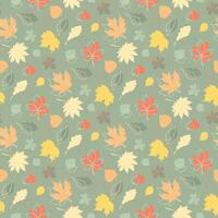 patrones sin fisuras con hojas de otoño vector