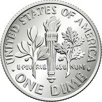 United States dime coin reverse vector