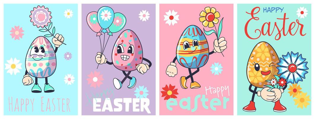 Vector set of Easter eggs