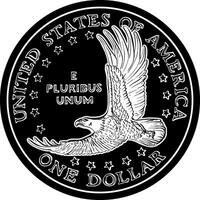 vector American Money, Dollar coin with eagle