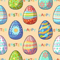 Vector seamless pattern with Easter eggs