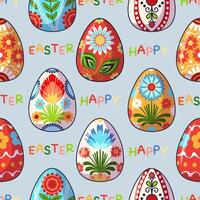 Vector seamless pattern with Easter eggs