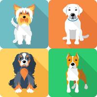 SET 2 dogs icon flat design vector