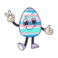 Vector Easter Groovy egg character