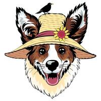 vector hipster perro pembroke galés corgi