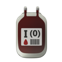 Blood donation bag for world blood donor day 3d icon png