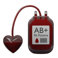 Blood donation bag for world blood donor day 3d icon png