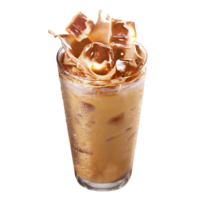 Splash Ice Cappuccino in the glass, transparent background png