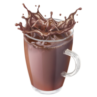 stänk choklad i de glas på transparent bakgrund. choklad i de glas png transparent bakgrund