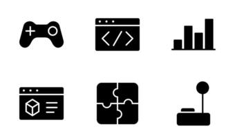 gaming development icon symbol vector template collection