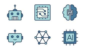 artificial intelligence  icon symbol vector template collection