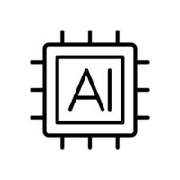 ai chip icono símbolo vector modelo