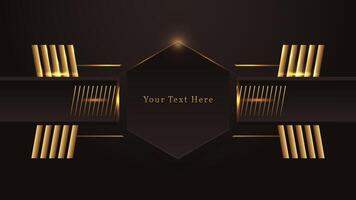 abstract dark brown and gold  background with copy space vector