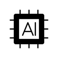 AI chip icon symbol vector template